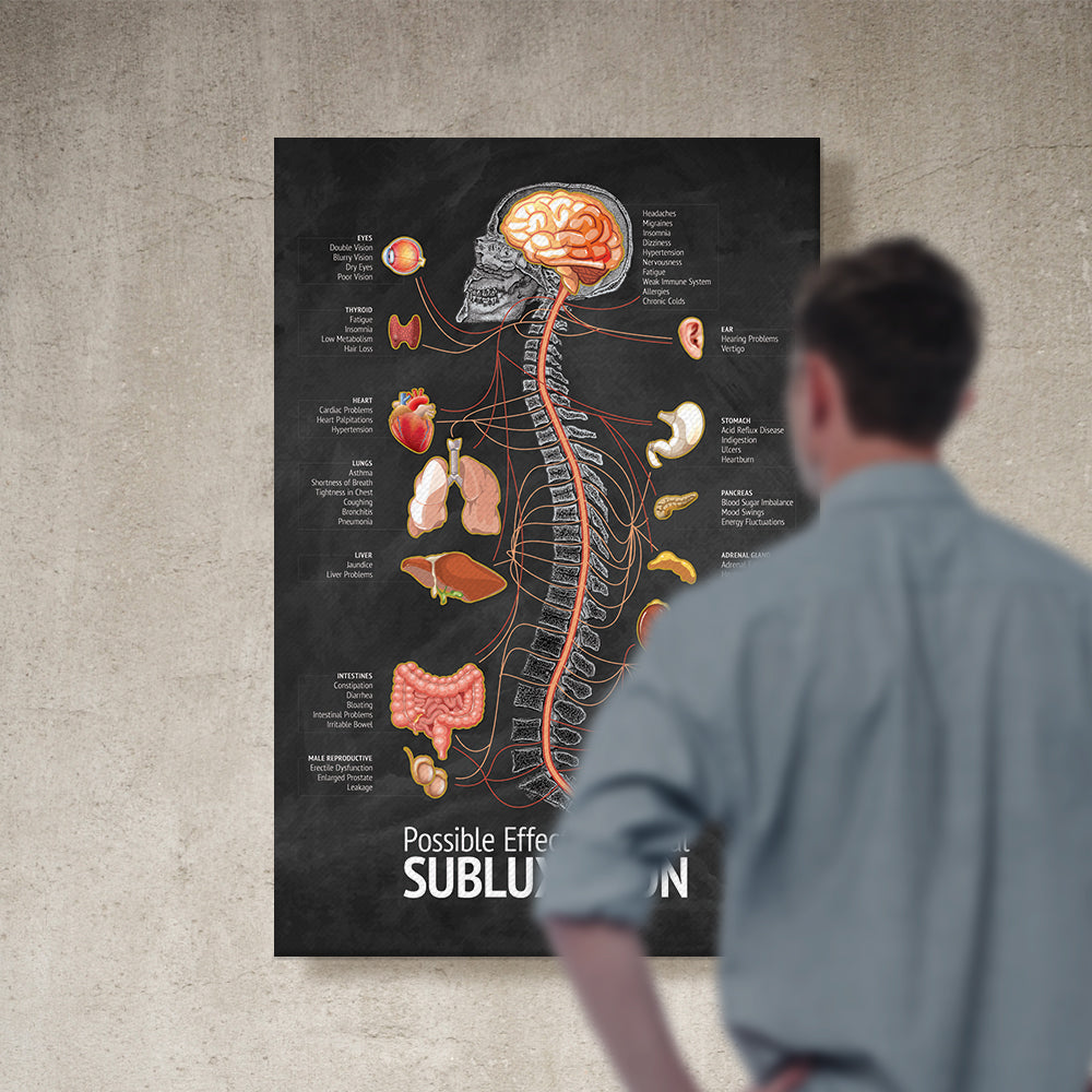 Chiropractic "Subluxation" Spine, Organ, Nerve Canvas Wrap