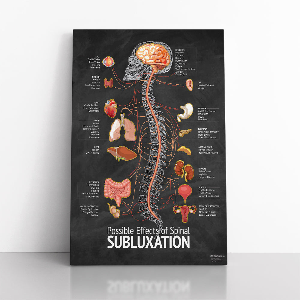 Chiropractic "Subluxation" Spine, Organ, Nerve Canvas Wrap