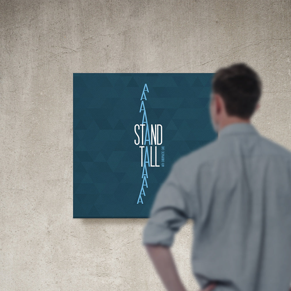 Chiropractic Poster: Stand Tall Blue Canvas Wrap