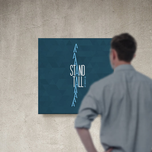 Chiropractic Poster: Stand Tall Blue Canvas Wrap
