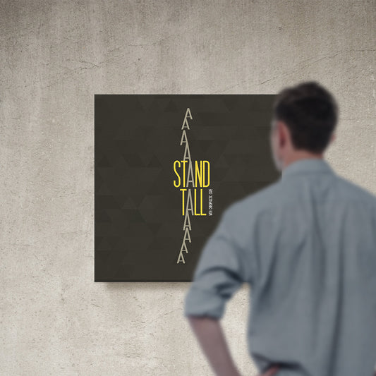 Chiropractic Poster: Stand Tall Gray Canvas Wrap