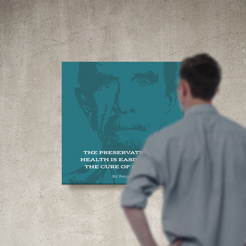 Chiropractic Poster: BJ Palmer / Preservation of Health Green Canvas Wrap