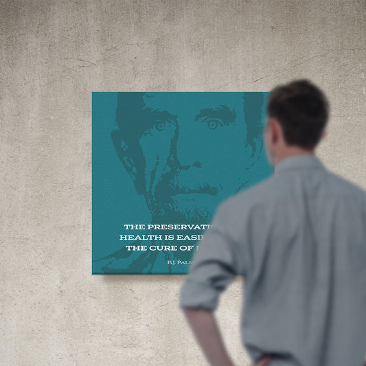 Chiropractic Poster: BJ Palmer / Preservation of Health Green Canvas Wrap