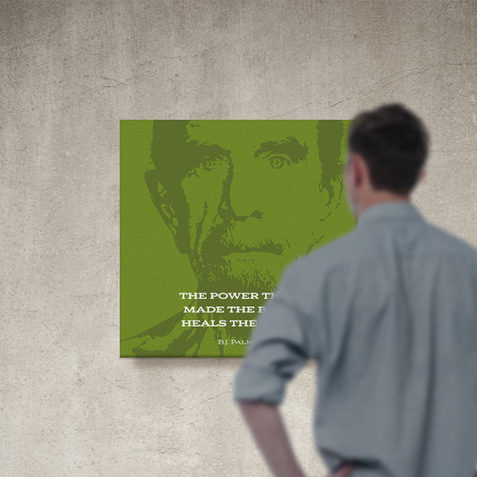Chiropractic Poster: BJ Palmer / Power That Made The Body Green Canvas Wrap