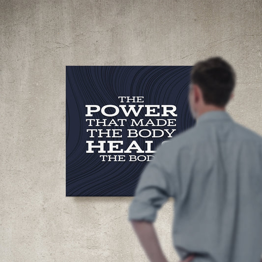 Chiropractic Poster: The Power That Made The Body Modern Navy Canvas Wrap