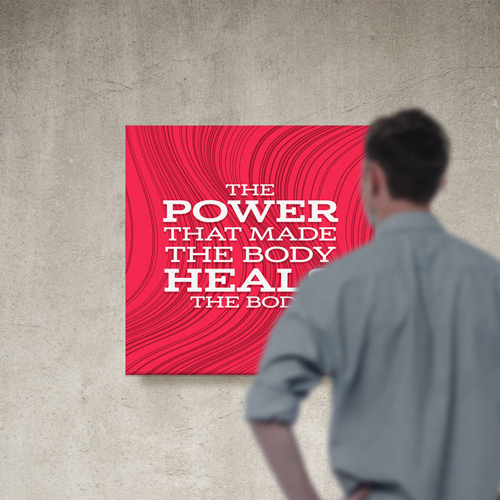 Chiropractic Poster: The Power That Made The Body Modern Red Canvas Wrap