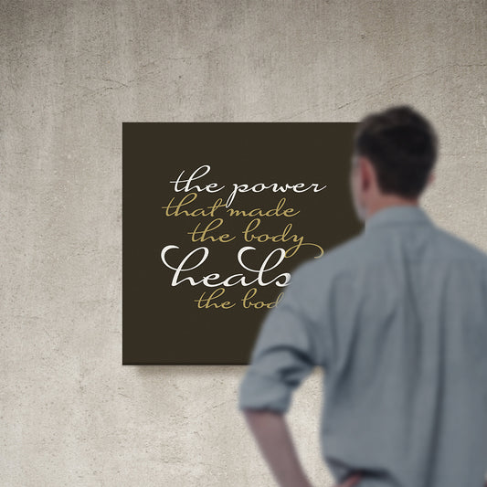Chiropractic Poster: The Power / Elegant Font Dark Background Canvas Wrap