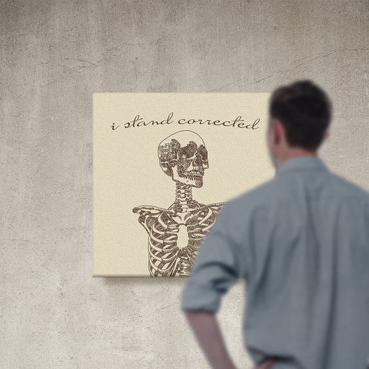 Chiropractic Poster: I Stand Corrected Skeleton Canvas Wrap