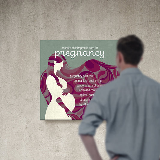 Chiropractic Poster: Benefits Pregnancy Green Canvas Wrap