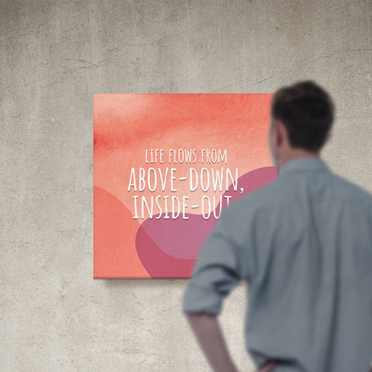 Chiropractic Poster: Above Down Inside Out Orange Purple Canvas