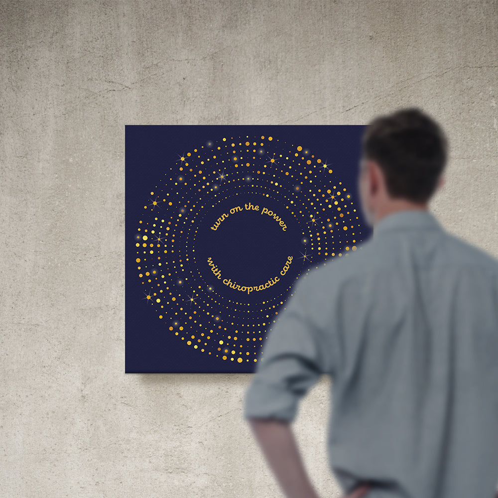 Chiropractic Poster: Turn On The Power Gold Circles Canvas Wrap