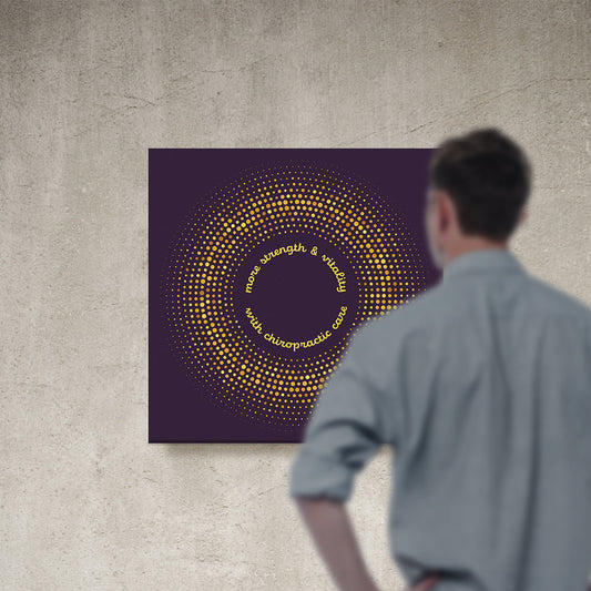 Chiropractic Poster: More Strength & Vitality Gold Circles Canvas Wrap