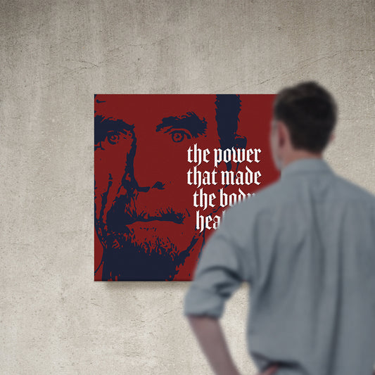 Chiropractic Poster: The Power That Made The Body Dark Red Canvas Wrap