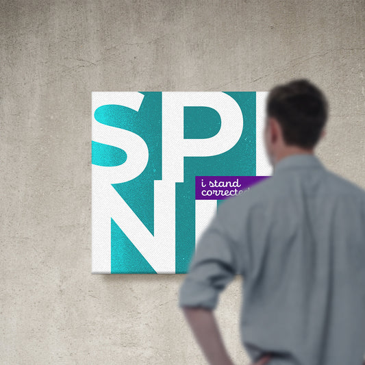 Chiropractic Poster: Spine Modern Large Letters Teal Canvas Wrap