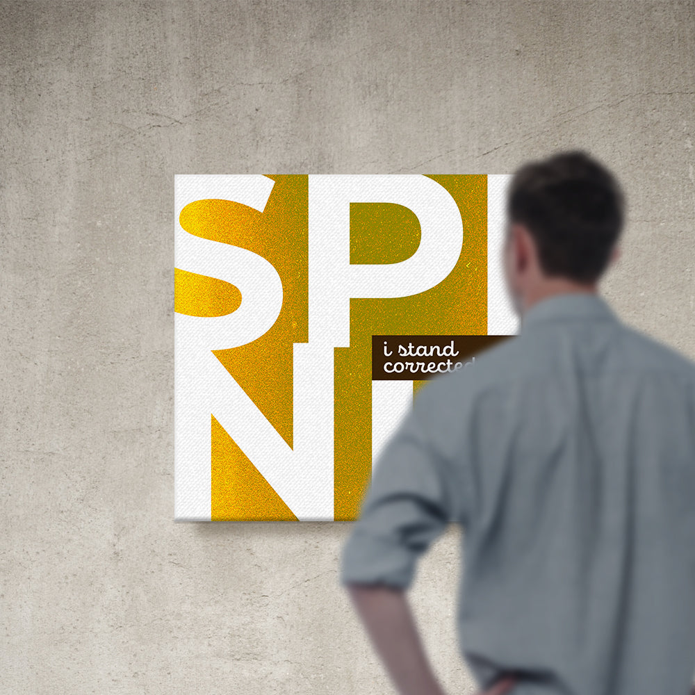 Chiropractic Poster: Spine Modern Large Letters Gold Canvas Wrap