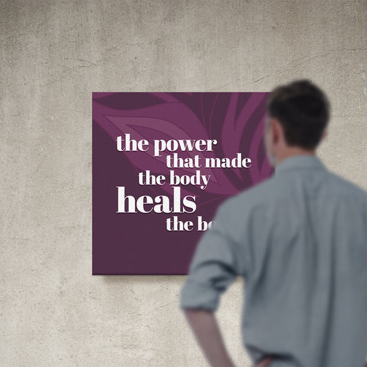 Chiropractic Poster: The Power That Made The Body Purple Leaves Canvas Wrap