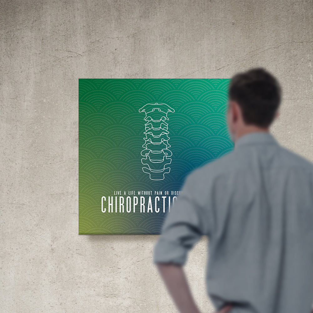 Chiropractic Poster: Life Without Pain & Discomfort Modern Colors Canvas Wrap