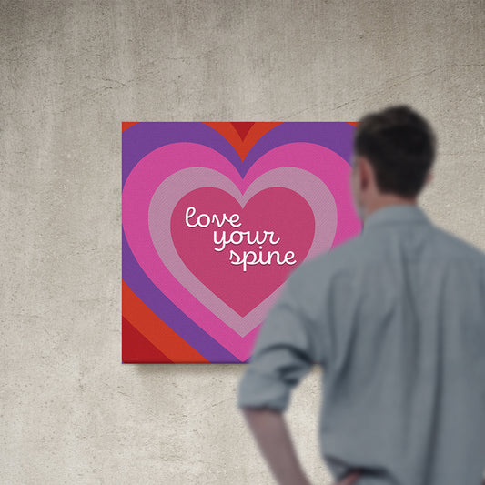 Chiropractic Poster: Love Your Spine Hearts Canvas Wrap