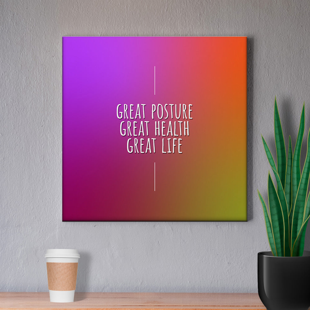 Chiropractic Poster: Great Posture Pink Red Canvas Wrap