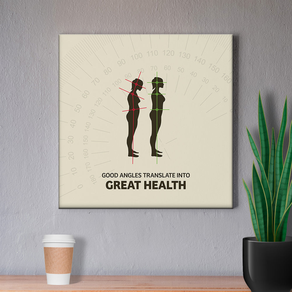 Chiropractic Poster: Good Angles Great Health Canvas Wrap