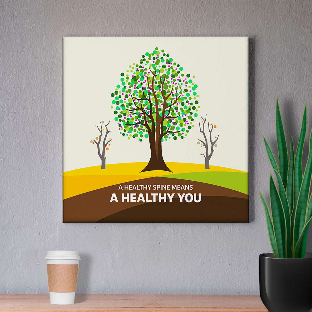 Chiropractic Poster: Healthy Spine Healthy You Trees Canvas Wrap