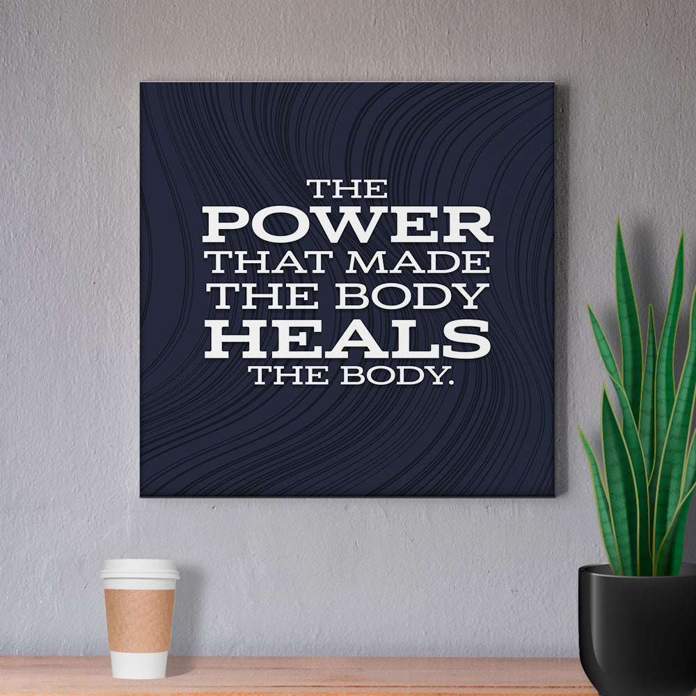 Chiropractic Poster: The Power That Made The Body Modern Navy Canvas Wrap