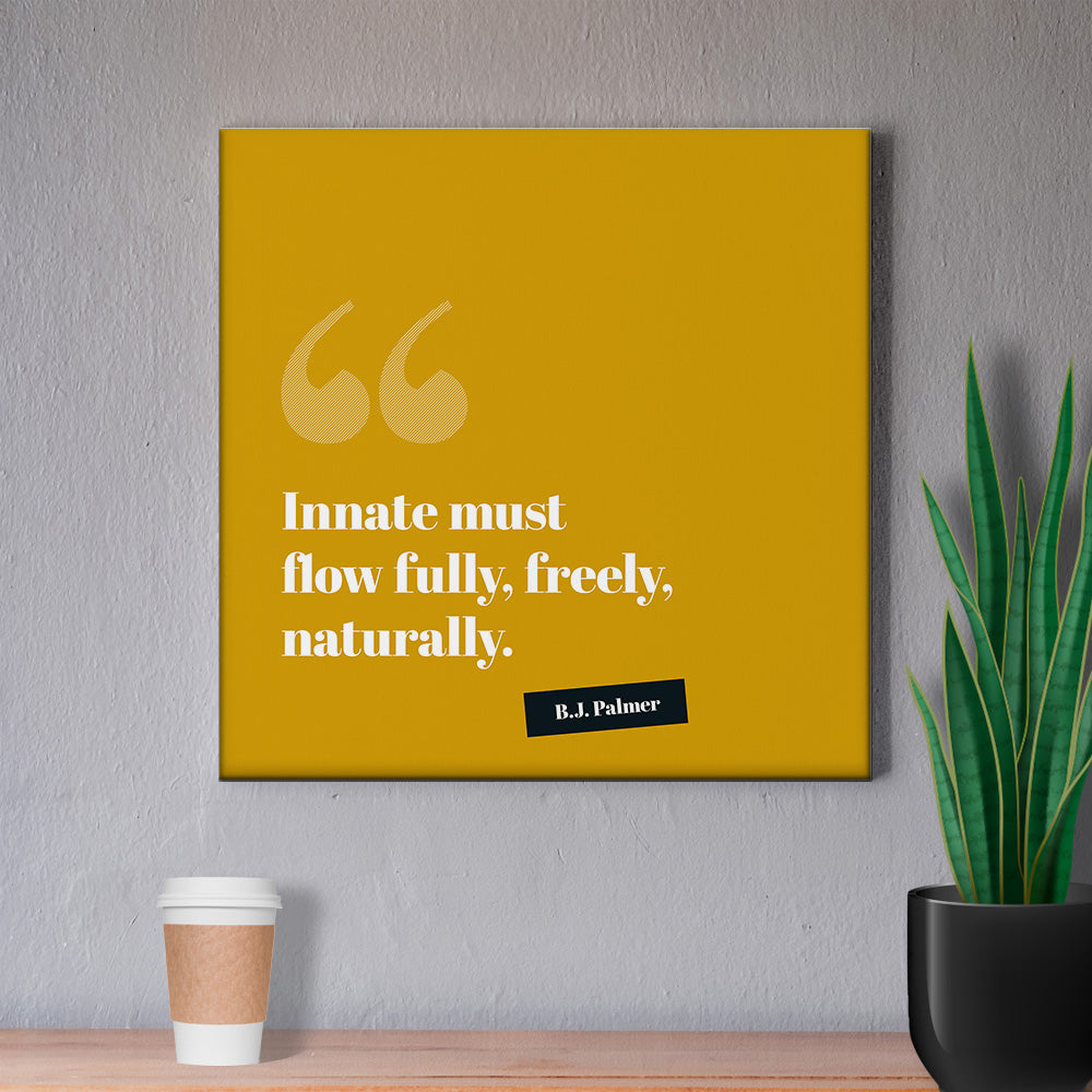 Chiropractic Poster: BJ Palmer Quote Innate Orange Canvas Wrap
