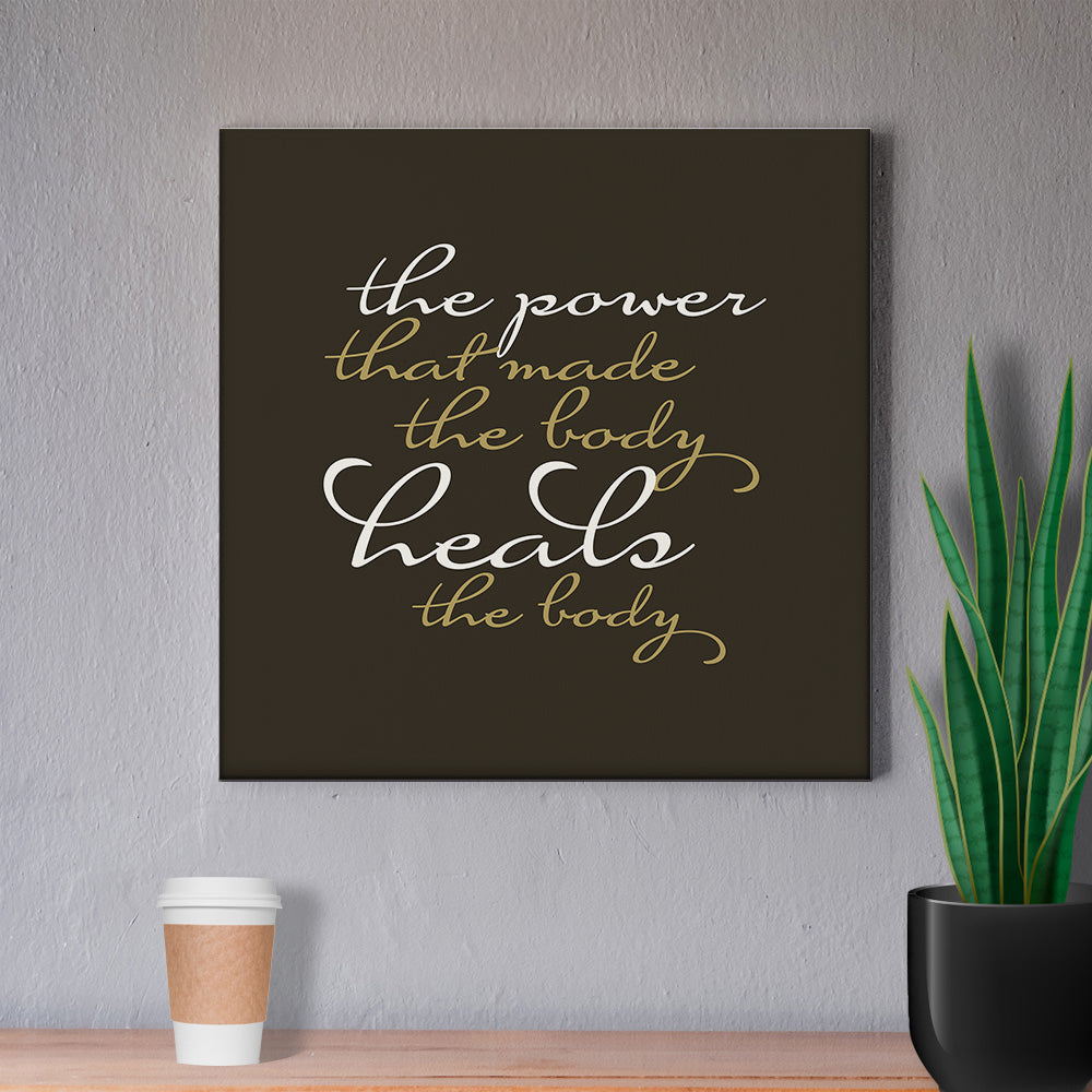 Chiropractic Poster: The Power / Elegant Font Dark Background Canvas Wrap