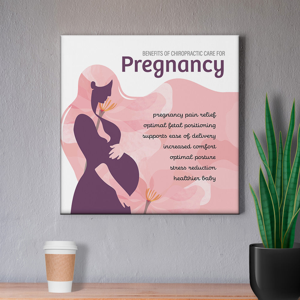 Chiropractic Poster: Benefits Pregnancy White Canvas Wrap