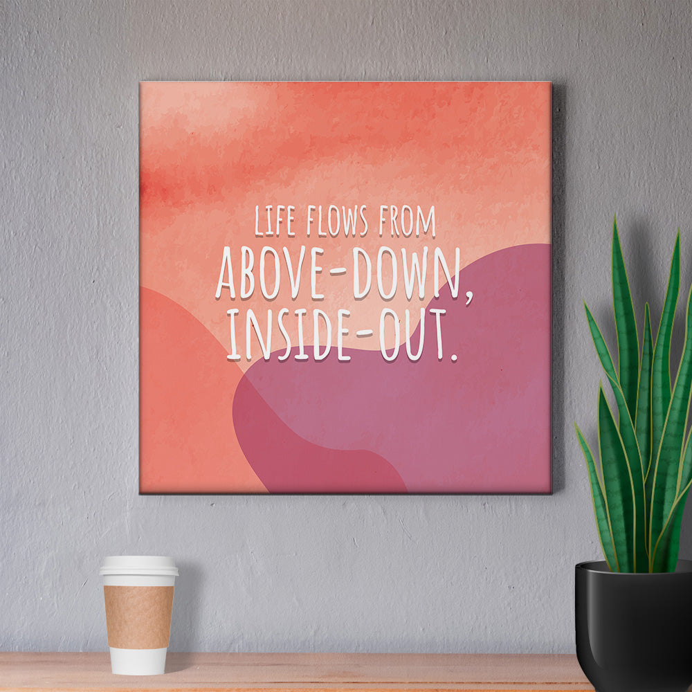 Chiropractic Poster: Above Down Inside Out Orange Purple Canvas
