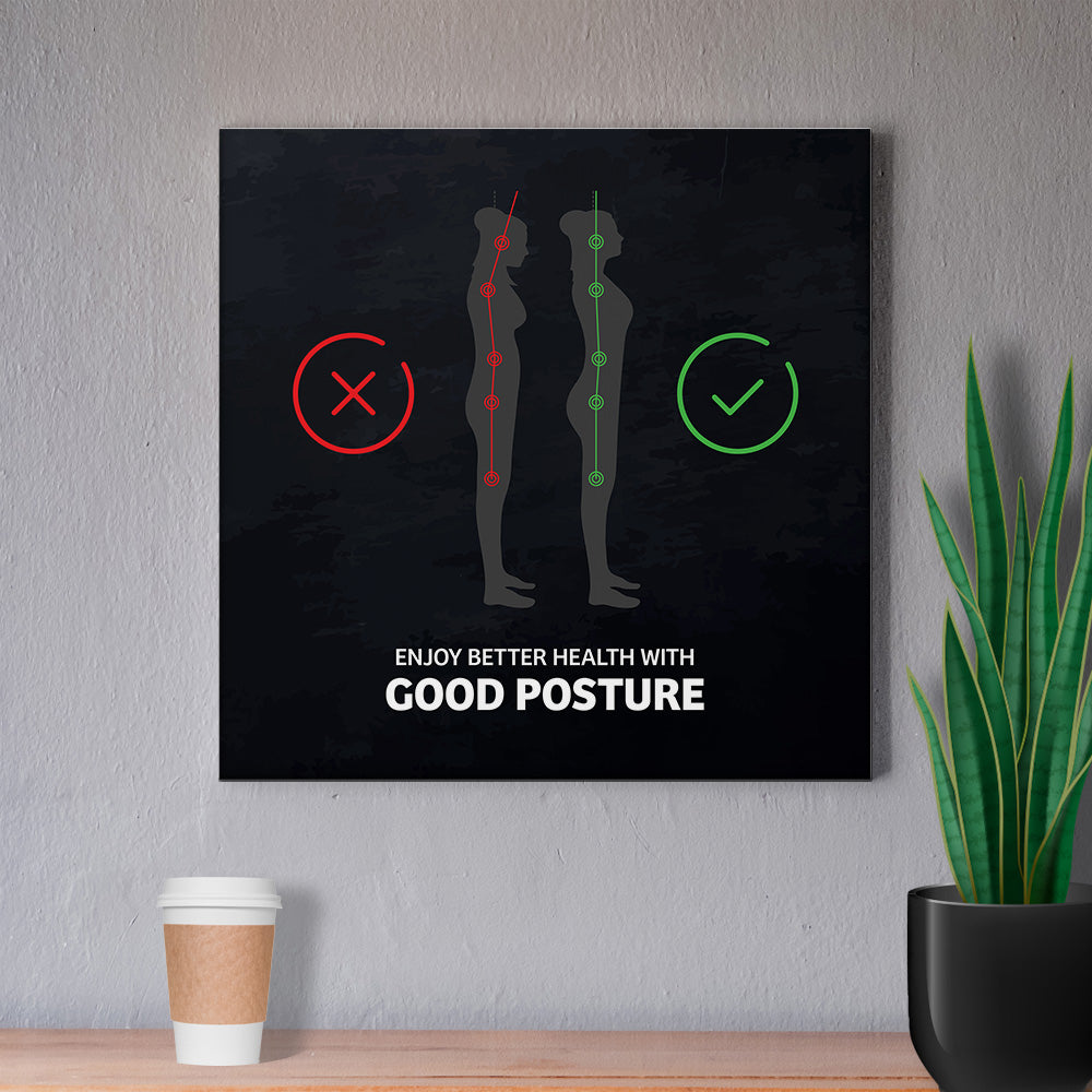 Chiropractic Poster: Better Health With Good Posture Canvas Wrap