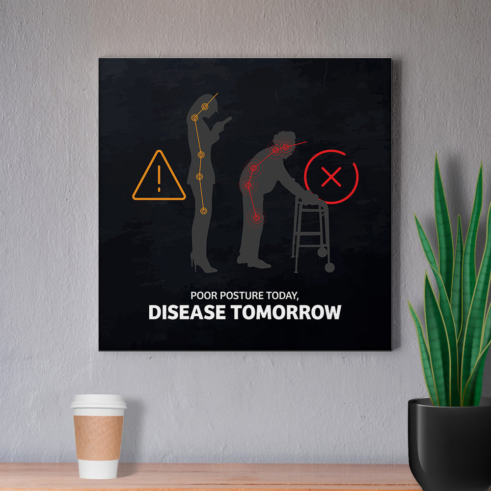 Chiropractic Poster: Poor Posture Today, Disease Tomorrow Canvas Wrap