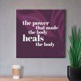 Load image into Gallery viewer, Chiropractic Poster: The Power That Made The Body Purple Leaves Canvas Wrap
