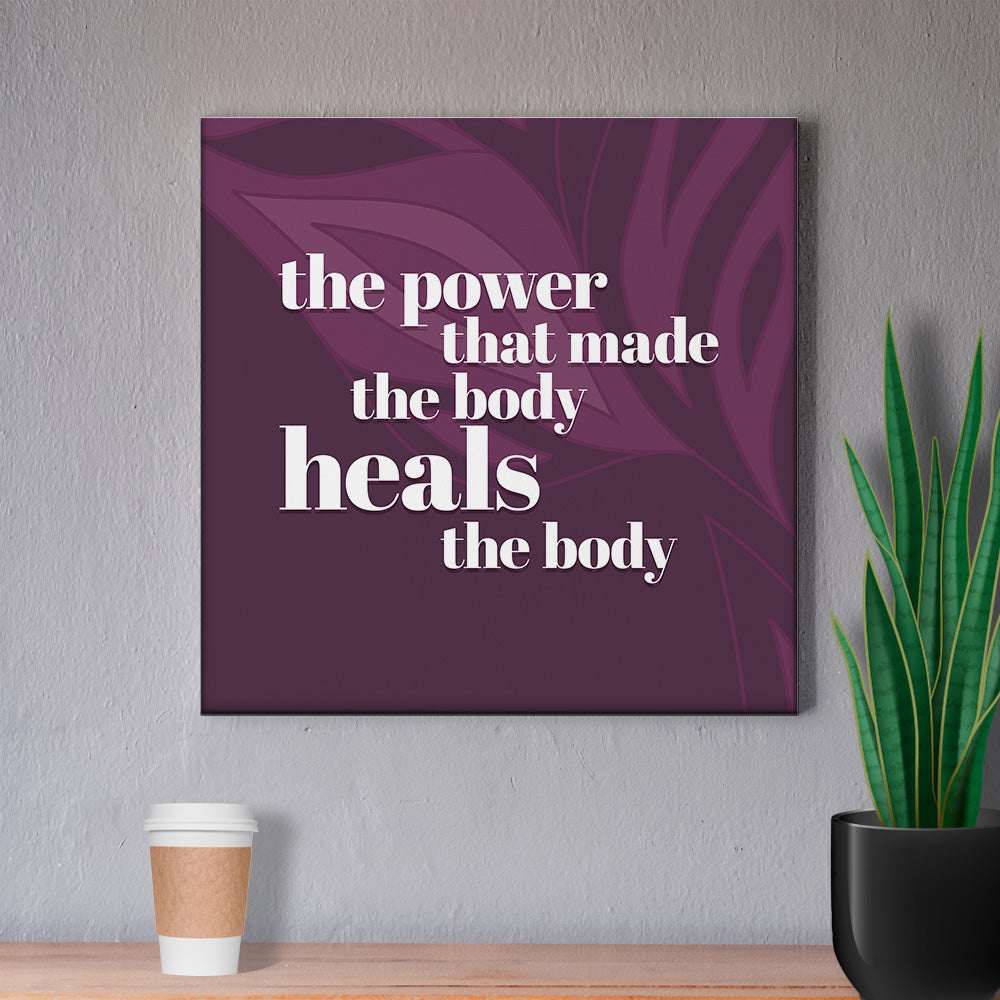 Chiropractic Poster: The Power That Made The Body Purple Leaves Canvas Wrap