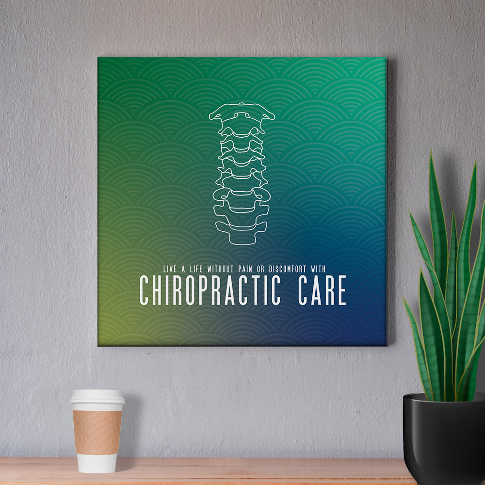 Chiropractic Poster: Life Without Pain & Discomfort Modern Colors Canvas Wrap