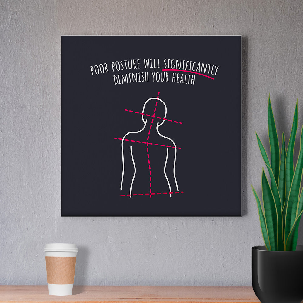 Chiropractic Poster: Poor Posture Will Diminish Your Health Canvas Wrap