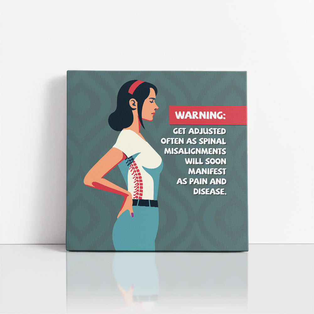 Chiropractic Poster: Adjustments and Misalignments Retro Canvas Wrap