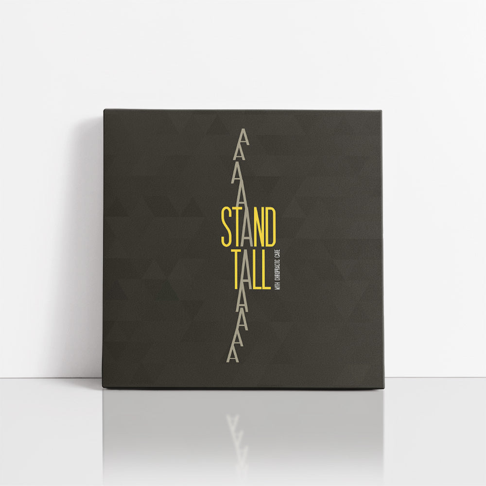 Chiropractic Poster: Stand Tall Gray Canvas Wrap