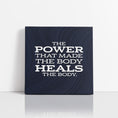 Load image into Gallery viewer, Chiropractic Poster: The Power That Made The Body Modern Navy Canvas Wrap
