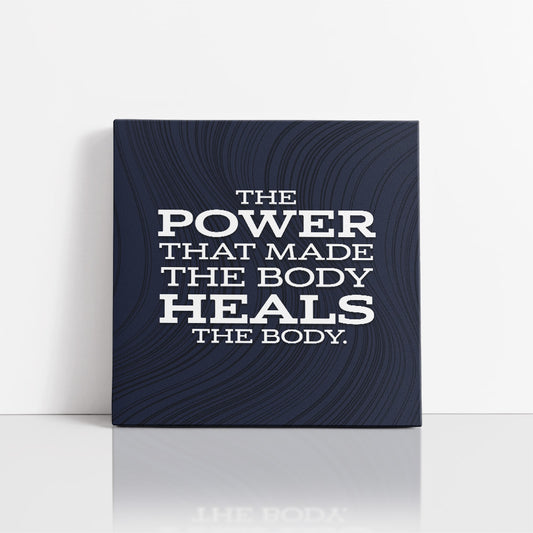 Chiropractic Poster: The Power That Made The Body Modern Navy Canvas Wrap