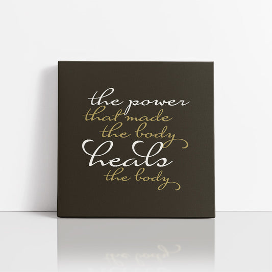 Chiropractic Poster: The Power / Elegant Font Dark Background Canvas Wrap