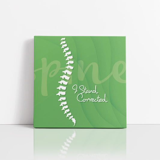 Chiropractic Poster: I Stand Corrected - Green Canvas Wrap