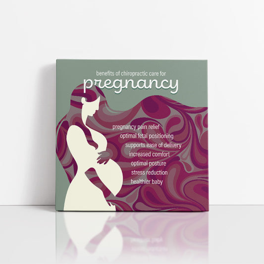 Chiropractic Poster: Benefits Pregnancy Green Canvas Wrap