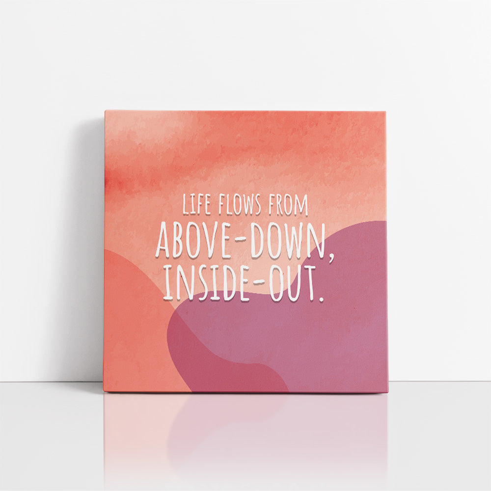 Chiropractic Poster: Above Down Inside Out Orange Purple Canvas