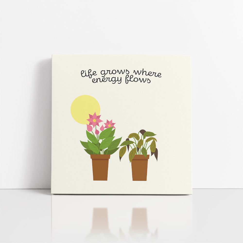 Chiropractic Poster: Life Grows Where Energy Flows Canvas