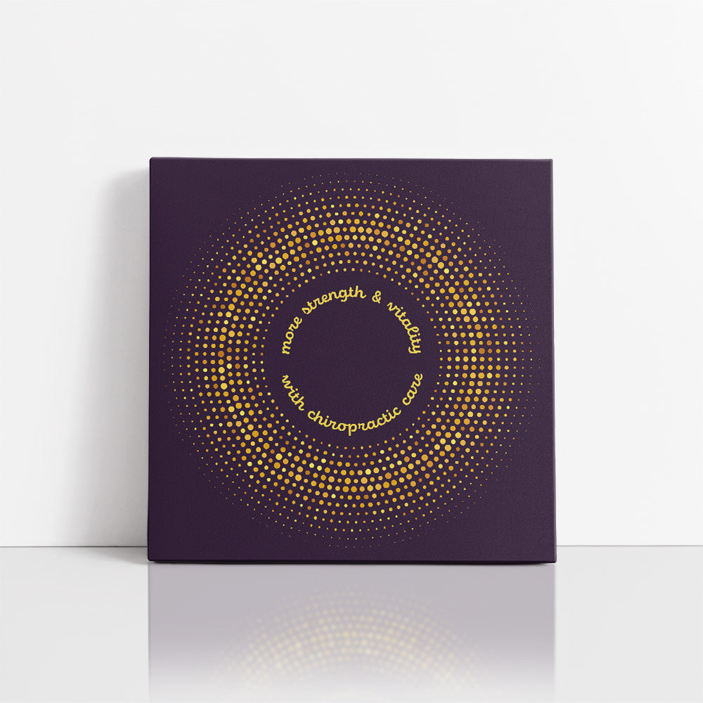 Chiropractic Poster: More Strength & Vitality Gold Circles Canvas Wrap
