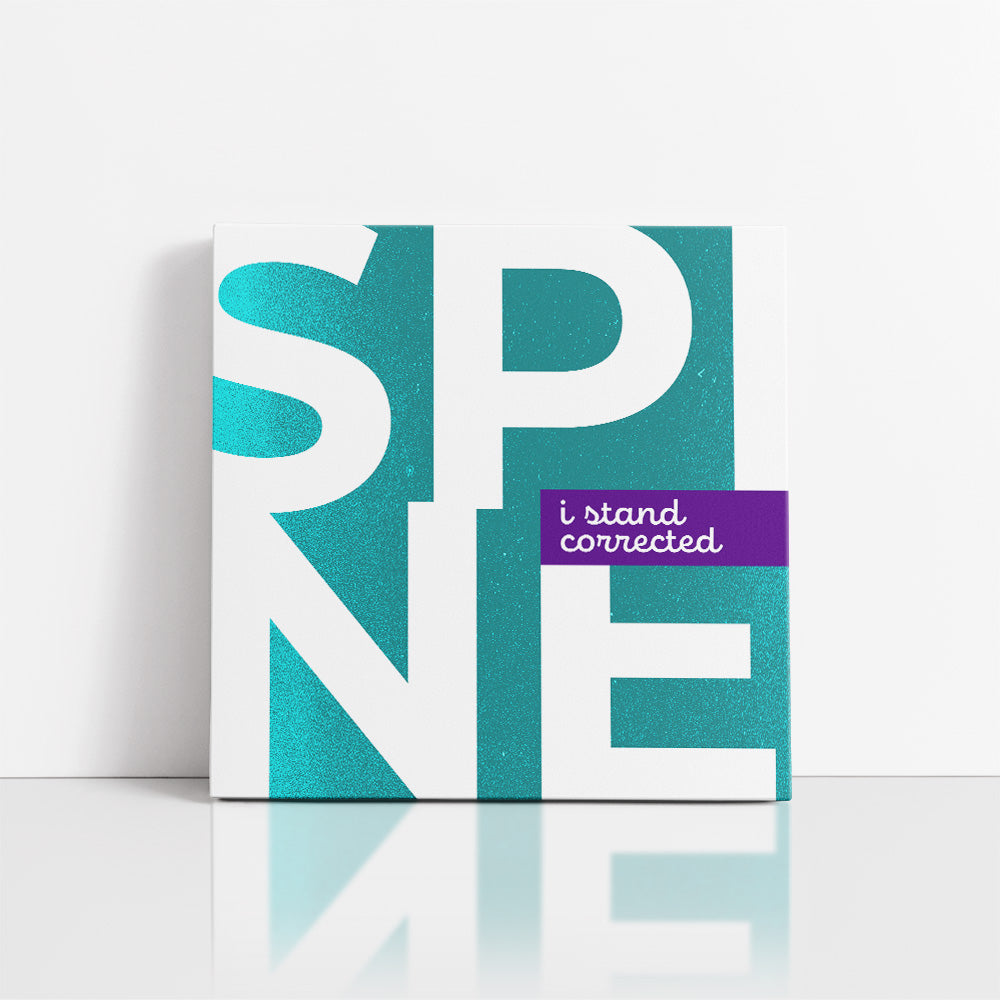 Chiropractic Poster: Spine Modern Large Letters Teal Canvas Wrap