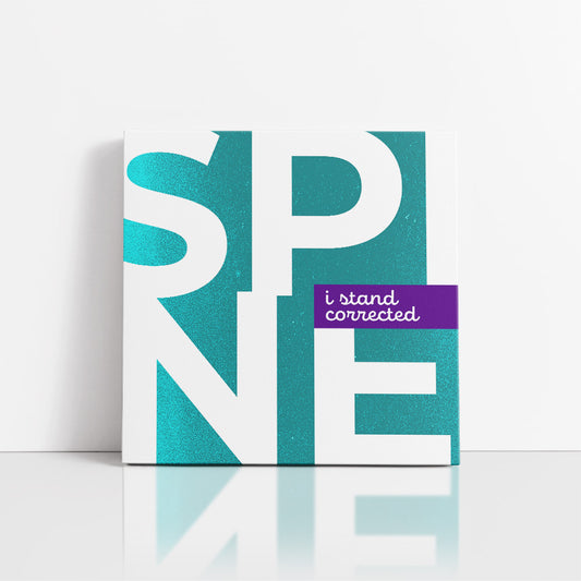 Chiropractic Poster: Spine Modern Large Letters Teal Canvas Wrap