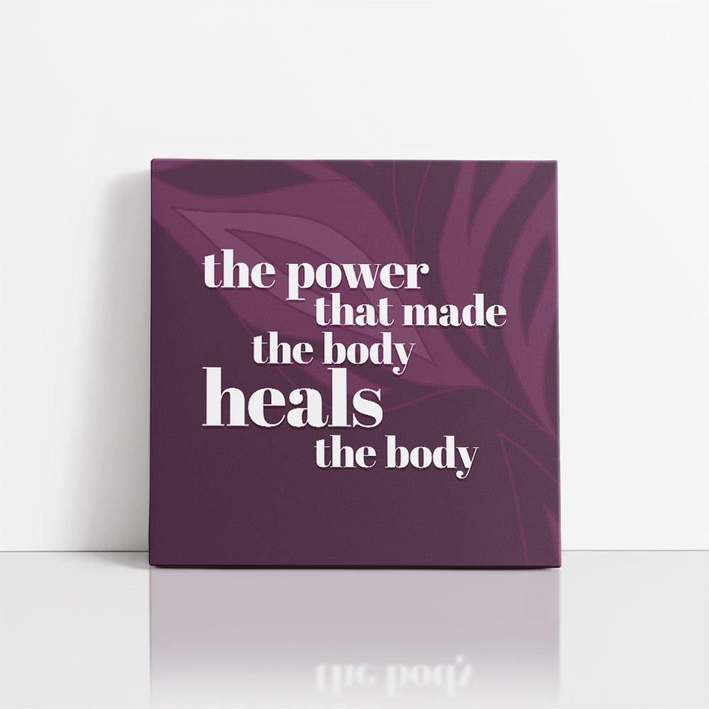 Chiropractic Poster: The Power That Made The Body Purple Leaves Canvas Wrap