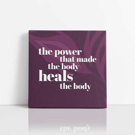 Chiropractic Poster: The Power That Made The Body Purple Leaves Canvas Wrap